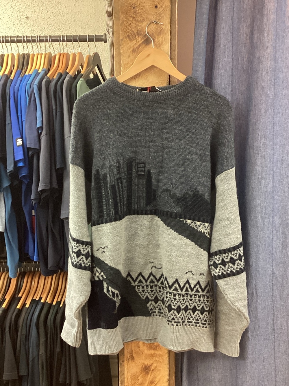 Vintage Cooper Navy Blue Knit Sweater